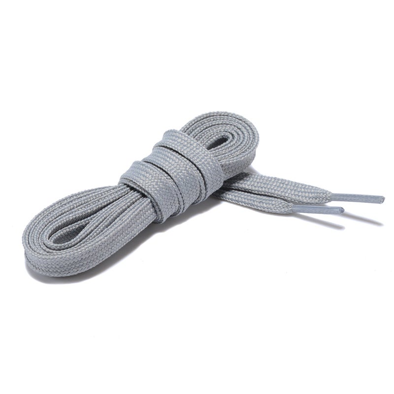 AOMIDI Flat Shoelaces Wide Shoes Lace 2 Pairs Wide Shoelaces Hollow Thick Flat Shoe Laces for Sneakers and Shoes (45" inches (114 cm), Gray) - Image 5